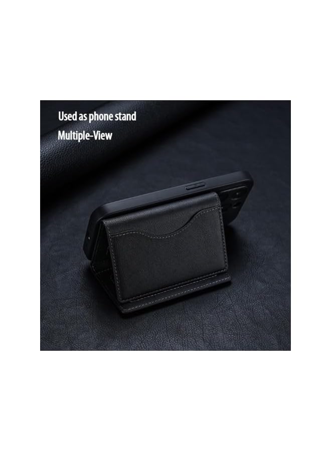 Green Tiger Designed for MagSafe Wallet Magnetic Card Holder, Flip Trifold Leather Card Slots,Detachable,Magnetic Leather Wallet Phone Accessories for iPhone 16/15/14/13/12 Series (Black) - Image 5