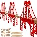 OrgMemory Wooden Train Bridges 3 Suspension Bridge Wooden Train Track Accessories Wood Train Track Train Tracks Compatible with All Major Brands Wood Toys for Girls Boys - Image 3