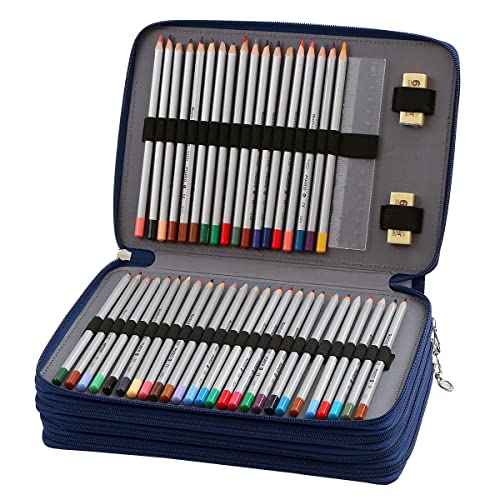 Lbxgap Portable Colored 200 Slots Pencil case Organizer with Printing Pattern for Watercolor Pens or Markers, Pencil Case Organizer for Artist - Image 3