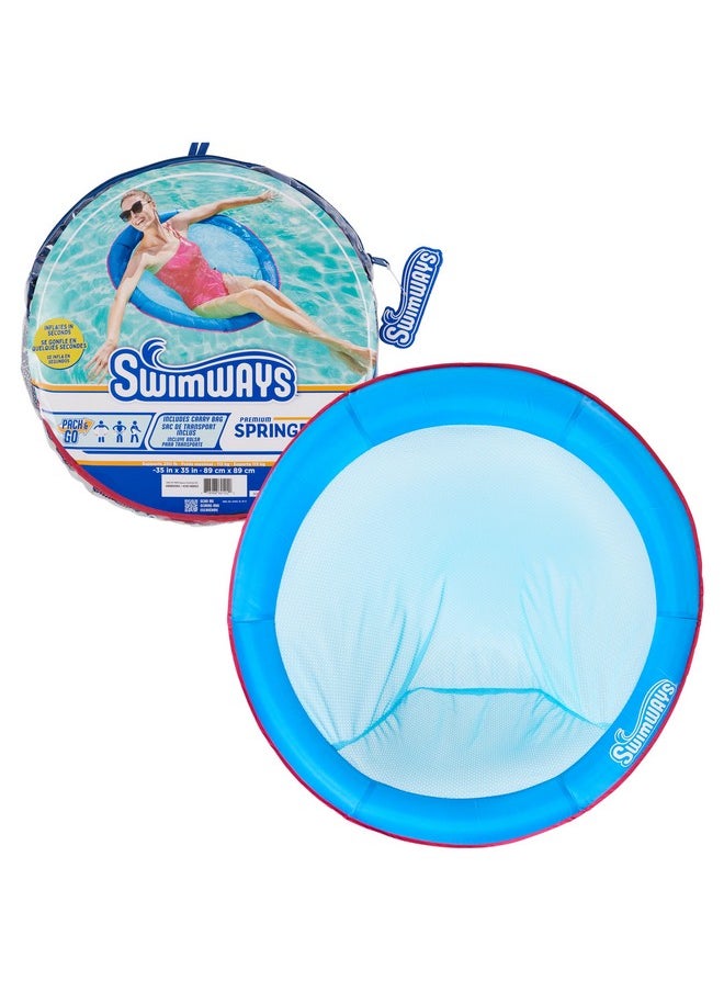 SwimWays Spring Float Premium Papasan Pool Lounger For Swimming Pool, Inflatable Pool Floats Adult With Fast Inflation For Ages 15 & Up  - Image 1