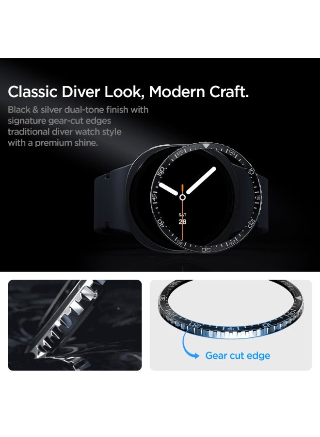 Spigen Bezel Tune (Diver) for Samsung Galaxy Watch 8 44mm Bezel Ring Protector Adhesive Cover (2025) - Black - Image 3