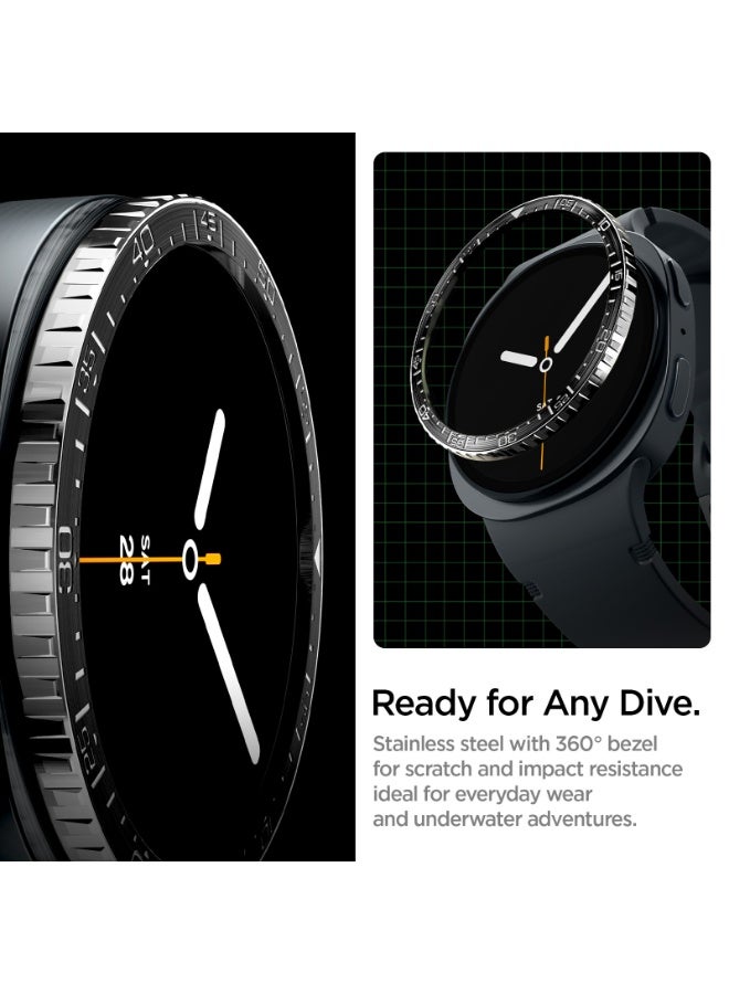 Spigen Bezel Tune (Diver) for Samsung Galaxy Watch 8 44mm Bezel Ring Protector Adhesive Cover (2025) - Black - Image 4