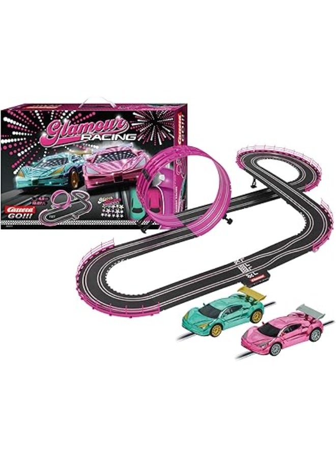 كاريرا جو!!! مجموعة سباق بينك أكشن – موديل 20062579 | مضمار سباق كهربائي مع سيارات مرخصة بمقياس 1:43 | لعبة سباق ثنائية اللاعبين للأطفال والكبار | هدية ممتعة للأولاد والبنات من عمر 6 سنوات فما فوق - Image 3