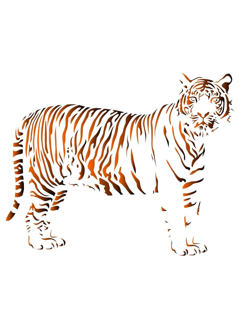 Usnyabni Tiger Stencil - 8 x 6.5 inch (S) - Reusable African Animal Wildlife Stencils for Painting - Use on Walls, Floors, Fabrics, Glass, Wood, and More…  - Image 1
