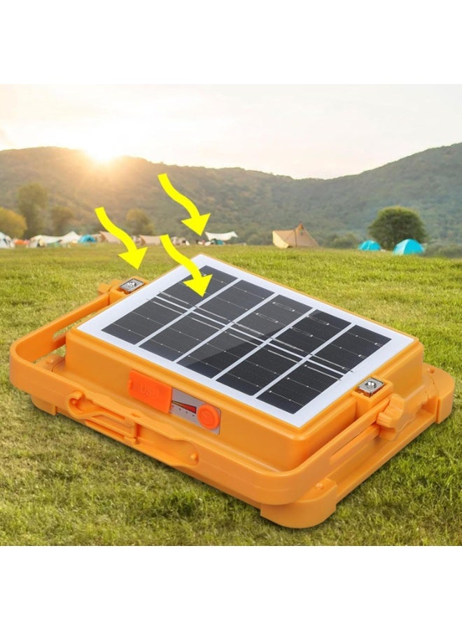 بلومنغ تايم مصباح عمل طوارئ محمول، مصباح عمل يعمل بالطاقة الشمسية LED بقوة 200 وات مع 4 أوضاع سطوع، مقاوم للماء والحرارة والصقيع IP66، مناسب للاستخدام الخارجي بالطاقة الشمسية المحمولة - Image 1