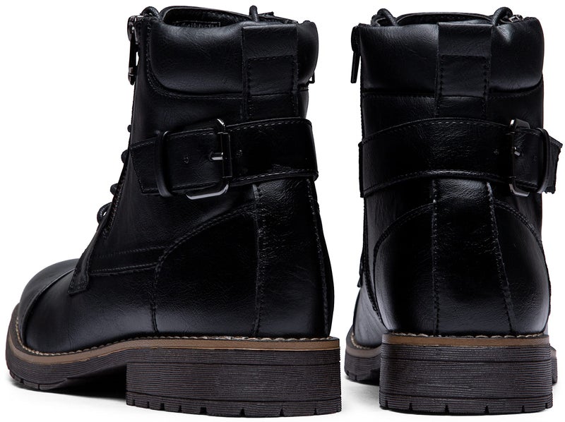 Vostey Men's Boots Black Boots for Men Casual Boots Motorcycle Combat Ankle Dress Boots Mens (BMY678A Black 09) - Image 3