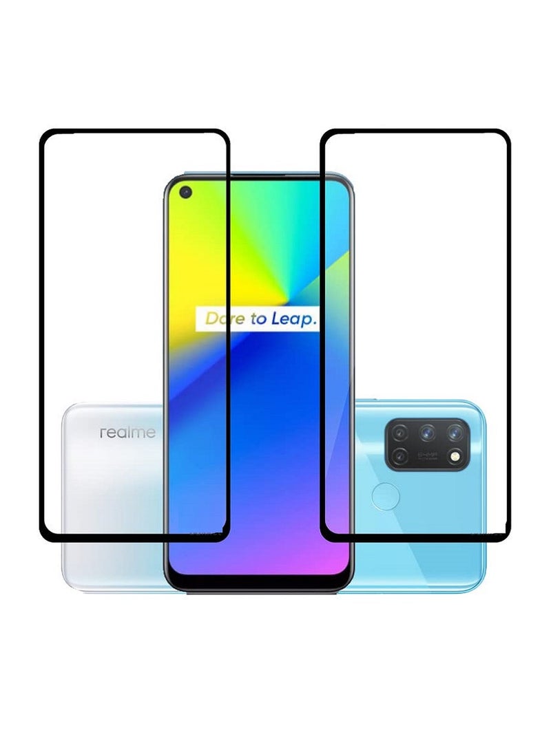 Super 2 Pieces Tempered Glass Screen Protector 5D Designed For Realme 7i Full Glue Edge to Edge Full Screen Coverage And Bubble Free - Image 1