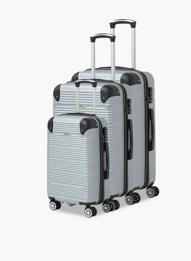 Wave Textured Hardcase Luggage Trolley With Retractable Handle - 20 Inches Cabin Bag