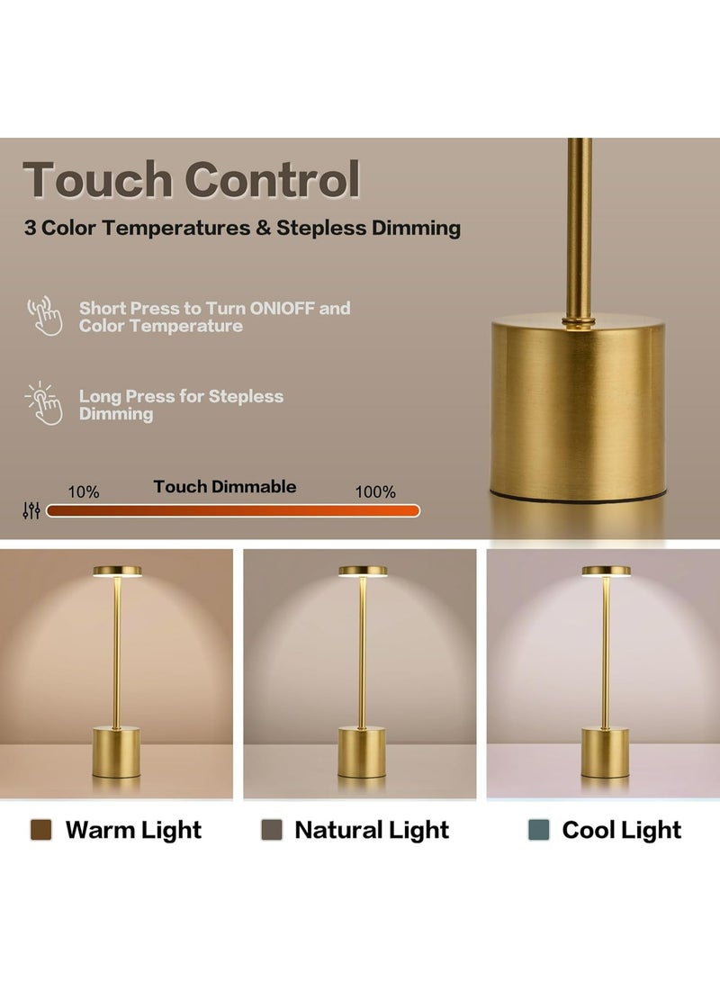 Crystal Gold Crystal Metal LED Table Lamp - Image 2