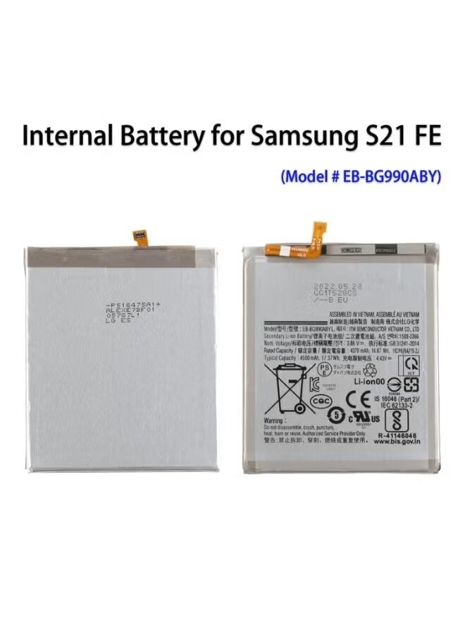 JAJEEK بطارية بديلة سامسونج جالاكسي S21 FE 5G EB-BG990ABY – خلية طاقة داخلية من الليثيوم بوليمر بسعة عالية، قطعة غيار هاتف تدوم طويلاً، أداء موثوق وآمن - Image 3