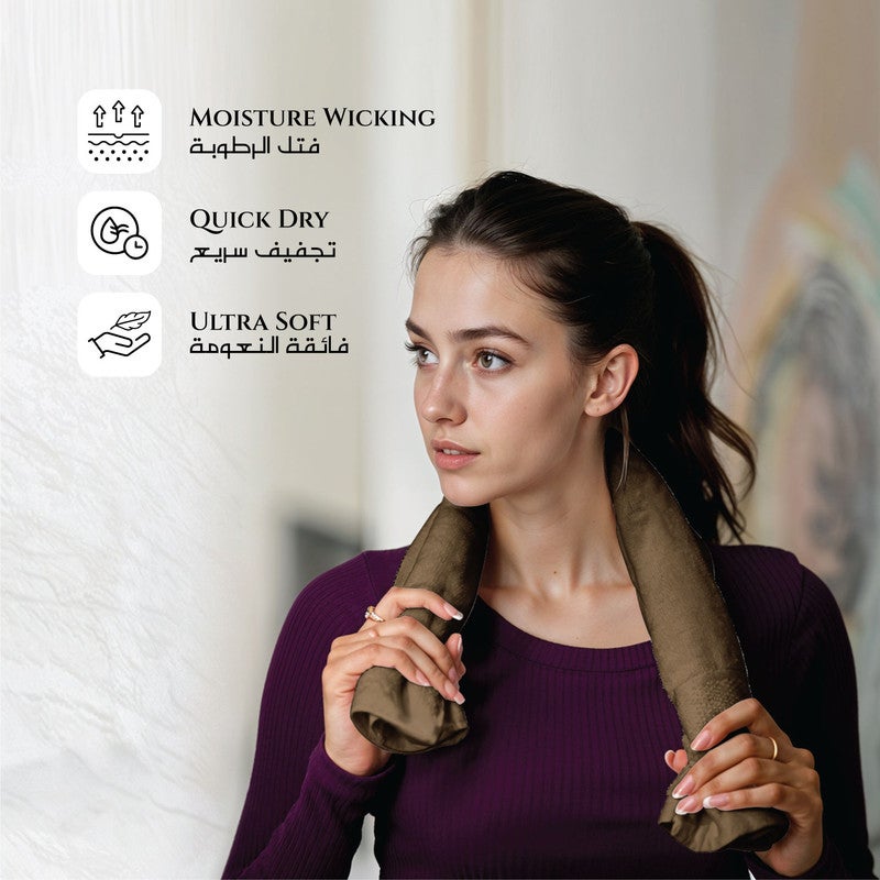 Rest مجموعة من 4 مناشف يد بني خشبي قطن 40x70 سم ، 16x28 بوصة ، 16x28 بوصة مناشف صالون خفيفة الوزن سريعة الجفاف للتصفيف والسبا والمنزل وغرفة النوم وصالة الألعاب الرياضية مع أقصى امتصاص - Image 3