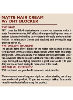 SUAVECITO Suavecito Pomade Matte Hair Cream With DHT Blocker For Hair Regrowth - Low Shine Light Hold For Styling Thinning Hair To Look Thick & Full With Volume  - Image 3