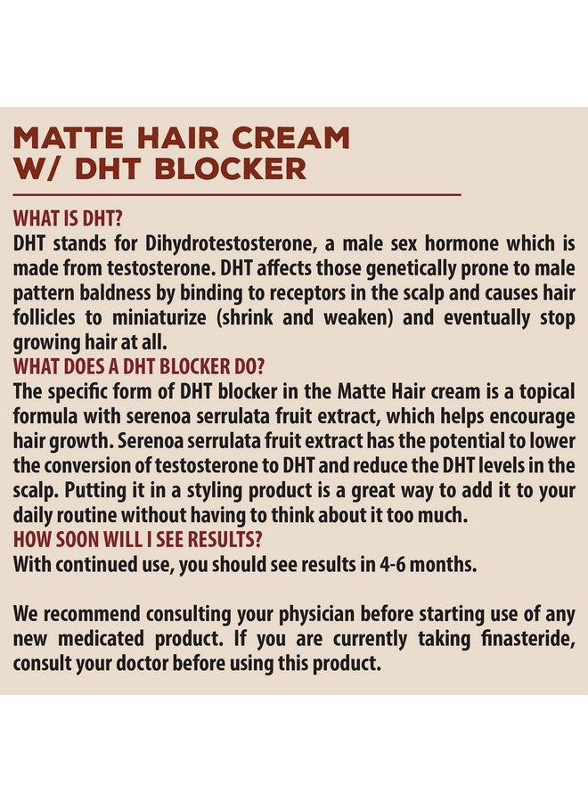 Suavecito Pomade Matte Hair Cream With DHT Blocker For Hair Regrowth - Low Shine Light Hold For Styling Thinning Hair To Look Thick & Full With Volume - Image 3