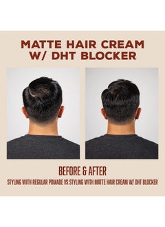 SUAVECITO Suavecito Pomade Matte Hair Cream With DHT Blocker For Hair Regrowth - Low Shine Light Hold For Styling Thinning Hair To Look Thick & Full With Volume  - Image 4