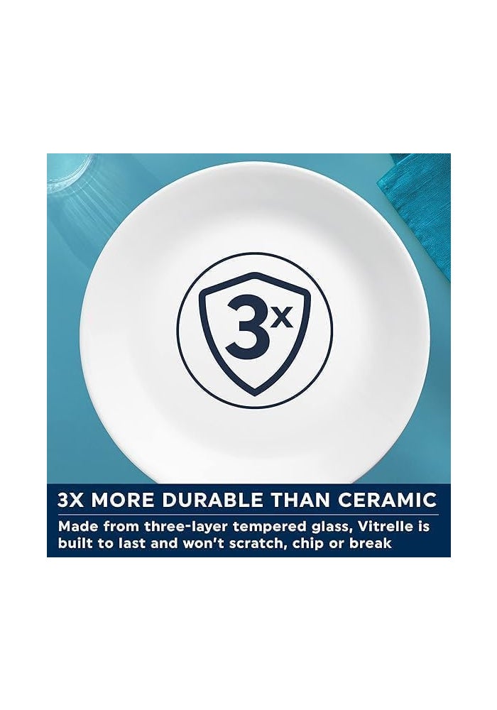 كوريل Corelle Crimson Trellis طقم أواني طعام 12 قطعة، من زجاج Vitrelle، خفيف الوزن ومقاوم للتشقق والتكسر، آمن للميكروويف والفرن وغسالة الصحون، لأربعة أشخاص - Image 5