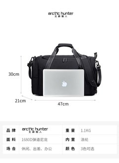 ARCTIC HUNTER LX00021 Waterproof Anti-Theft Messenger Bag Duffel Bag Gym Bag - Black  - Image 4