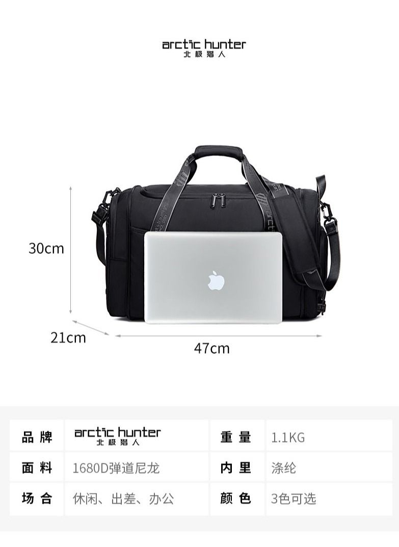 ARCTIC HUNTER LX00021 Waterproof Anti-Theft Messenger Bag Duffel Bag Gym Bag - Black  - Image 4