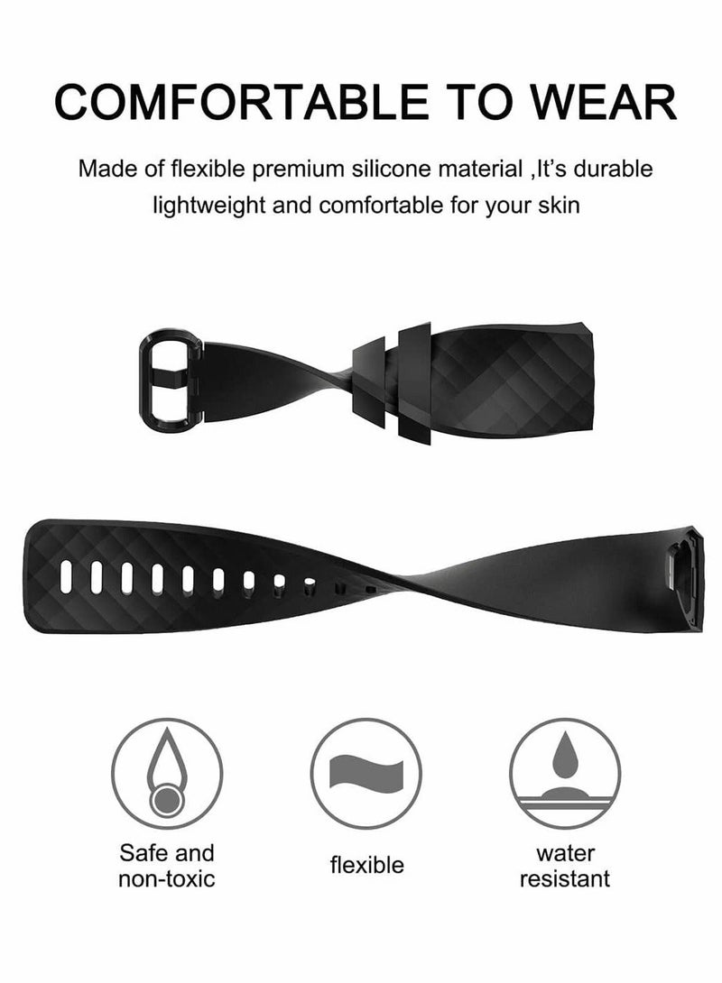 Replacement Bands Compatible with Fitbit Charge 4/3, 3 Pcs Silicone Fitness Sport Wristbands - Image 3