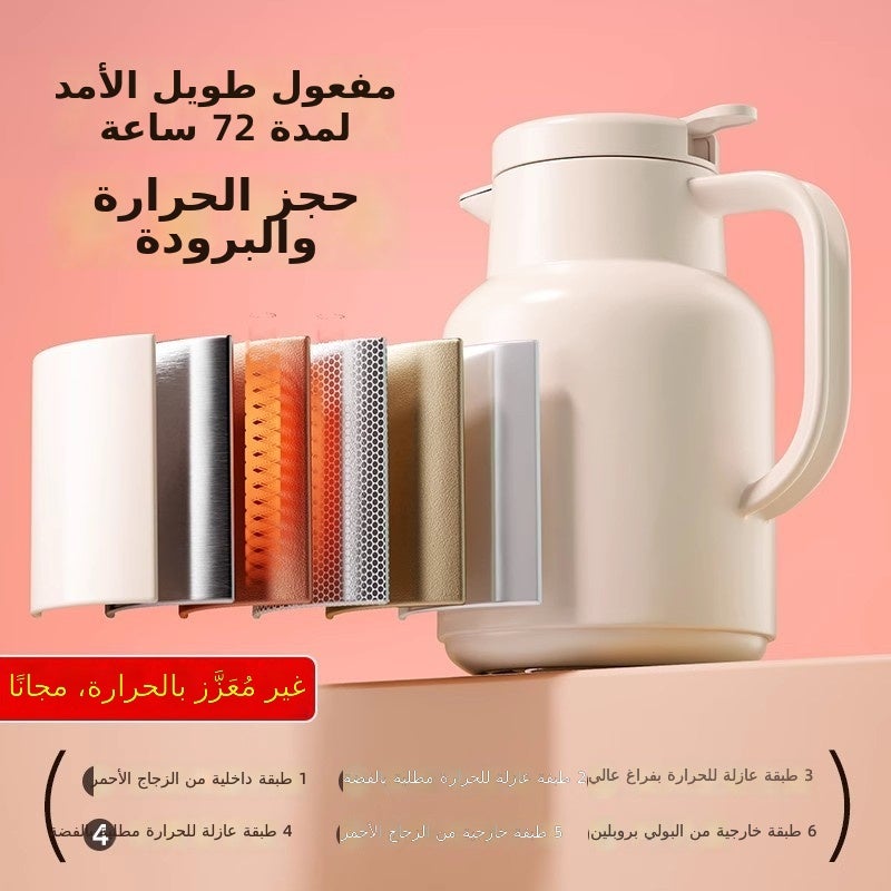 Crimson 1000ML Vacuum Flask with Silver Liner and Dust-Proof Spout, 48-Hour  Insulation - Image 4