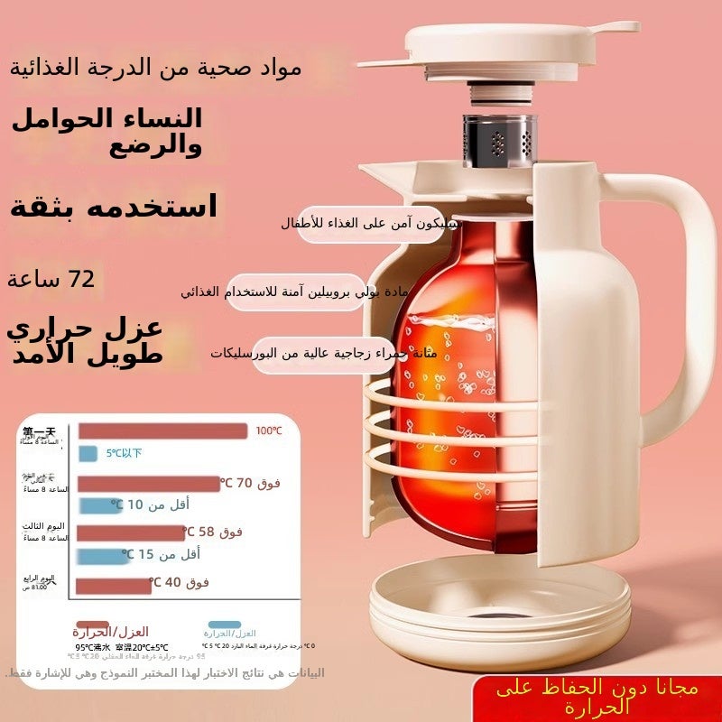 Crimson 1000ML Vacuum Flask with Silver Liner and Dust-Proof Spout, 48-Hour  Insulation - Image 3