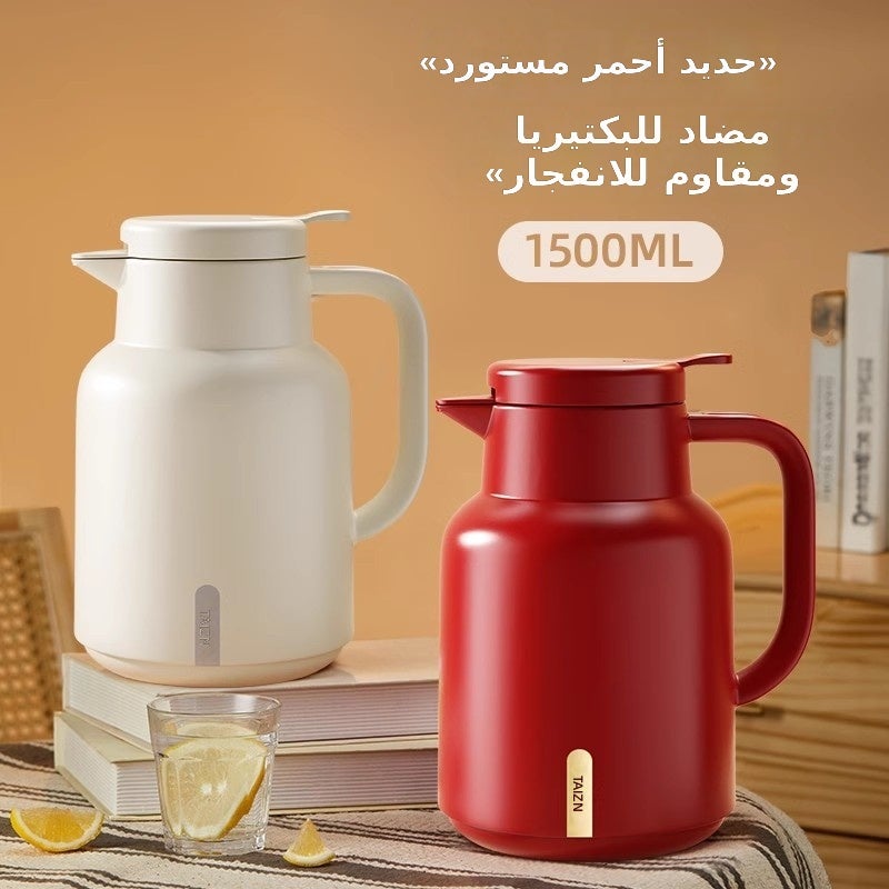 Crimson 1000ML Vacuum Flask with Silver Liner and Dust-Proof Spout, 48-Hour  Insulation - Image 2