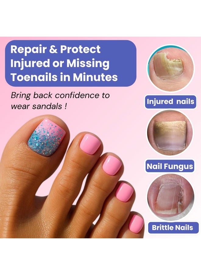 SINOKAME Wide Pre-etched Square Toe Dual Forms for Polygel,SINOKAME Poly Gel Toenail Forms Molds Extension Reusable,No File Needed,16 Sizes (000-13) with French Guidelines for Salon Home DIY,160Pcs - Image 2