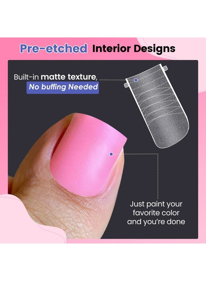 SINOKAME Wide Pre-etched Square Toe Dual Forms for Polygel,SINOKAME Poly Gel Toenail Forms Molds Extension Reusable,No File Needed,16 Sizes (000-13) with French Guidelines for Salon Home DIY,160Pcs - Image 5