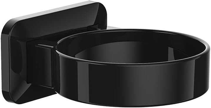 حامل مجفف الشعر، دعامة لمجفف الشعر في الحمام، منظم أدوات العناية بالشعر لتثبيته على الحائط، منظم أدوات تصفيف الشعر - حافة كبيرة جدًا (أسود، الأبعاد: طول 3.7 بوصة × عرض 2.1 بوصة × ارتفاع 4.3 بوصة) - Image 5