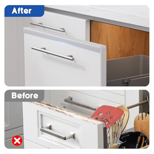 Zoaogo Cabinet Protector Edge Guard (Pack of 12), 17.7" Clear PVC Cabinet Edge Protectors for 3/4" Thick Kitchen Cabinets Doors – Slip-On No-Tool Sliding Installation - Image 5