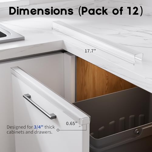 Zoaogo Cabinet Protector Edge Guard (Pack of 12), 17.7" Clear PVC Cabinet Edge Protectors for 3/4" Thick Kitchen Cabinets Doors – Slip-On No-Tool Sliding Installation - Image 2