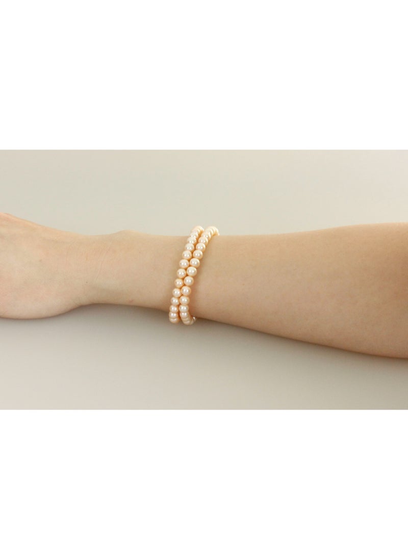 MIKURA - Bracelet 2st 19Cm, Freshwater Pearls, A Quality, Natural Multi Color, 6.0-5.5MM, 18KY - Image 1