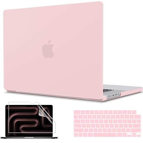 CISSOOK Frosted Baby Pink Case for MacBook Pro 14 inch 2021-2026, Hard Shell Case Keyboard Cover USB Adapter for MacBook Pro 14 A3434 A3427 A3426 A3112 A3185 A3401 M1-M5 Chip, Baby Pink - Image 1