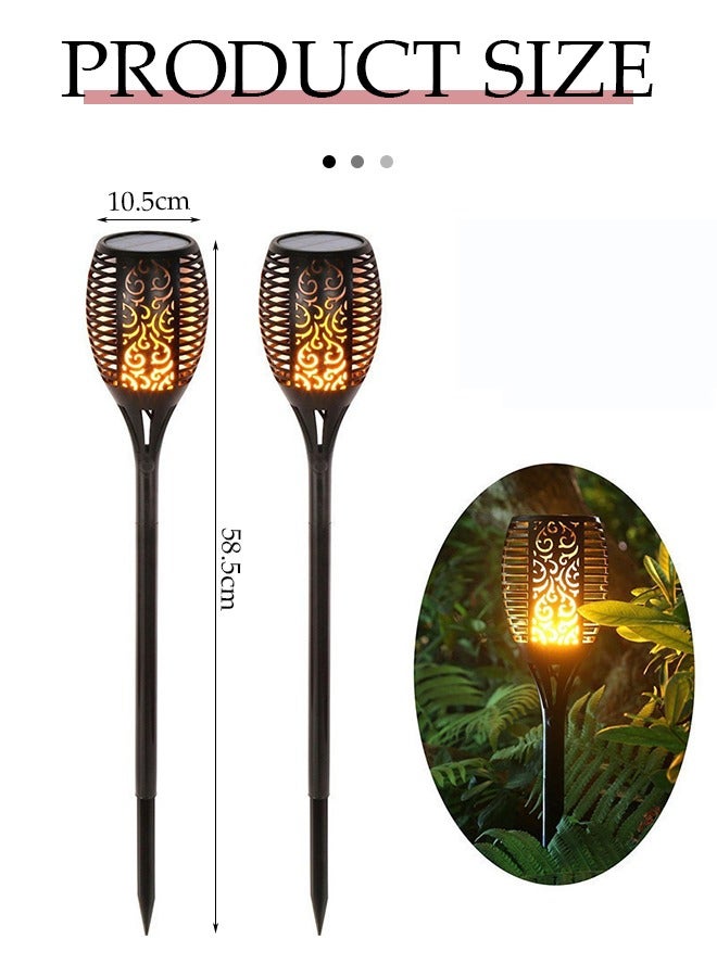 إسكدنيا Super Large Size Solar Lights Outdoor Upgraded 58.5cm, 33 LED Waterproof Flickering Flames Torch Lights Solar Spotlights Landscape Decoration Lighting Dusk to Dawn Auto On/Off Security - Image 3