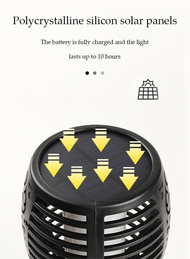 إسكدنيا Super Large Size Solar Lights Outdoor Upgraded 58.5cm, 33 LED Waterproof Flickering Flames Torch Lights Solar Spotlights Landscape Decoration Lighting Dusk to Dawn Auto On/Off Security - Image 5