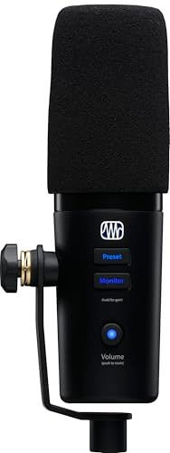 ميكروفون USB ديناميكي PreSonus Revelator لتسجيل البودكاست والبث مع تأثيرات مدمجة وإعدادات سهلة الاستخدام بالإضافة إلى خلاط مدمج وبرنامج تسجيل Studio One DAW