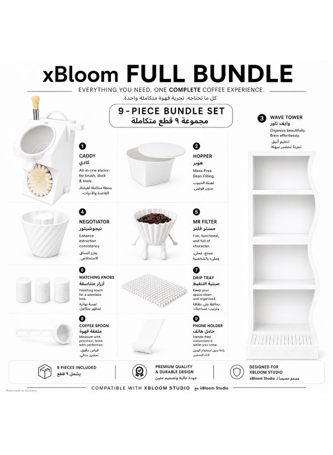 Coffee Accessories Bundle Compatible with xBloom Studio, 9-Piece Coffee Station Organizer Set with Wave Tower, Hopper, Caddy, Negotiator, Mr Filter, Knobs, Drip Tray & Coffee Spoon - Image 2