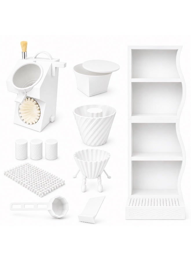Coffee Accessories Bundle Compatible with xBloom Studio, 9-Piece Coffee Station Organizer Set with Wave Tower, Hopper, Caddy, Negotiator, Mr Filter, Knobs, Drip Tray & Coffee Spoon - Image 1