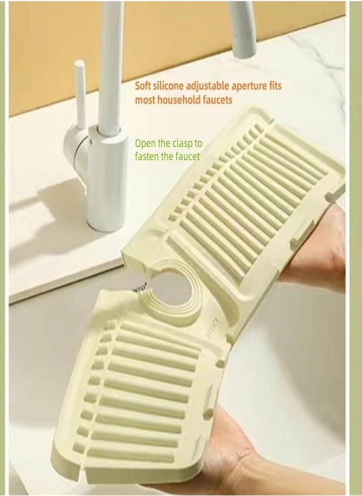 XVersion Faucet Mat for Kitchen Sink | Sink Faucet Mat Splash Guard | Fast Drying Silicone Draining Mat | Faucet Guard for Kitchen & Bathroom (Green, 17.5*5.5in)  - Image 4