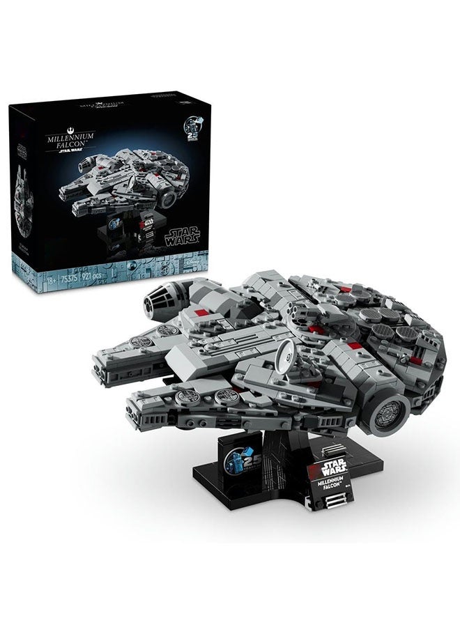 Star Wars Millennium Falcon 25th Anniversary Set for Adults, Collectible A New Hope Starship Vehicle Model Kit, Home or Office Décor, Birthday Gifts for Men, Women and Fans - Image 1