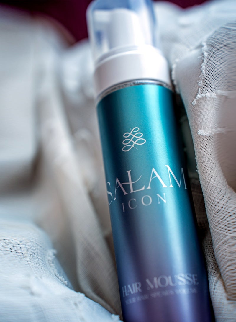 SALAM ICON salam icon curl defining mousse, castor oil and glycerin, Creates Soft Wraps, Hair Mousse for Curly Hair, Defines Curls, Anti Frizz, 236 ml, summer culorful bag - Image 3
