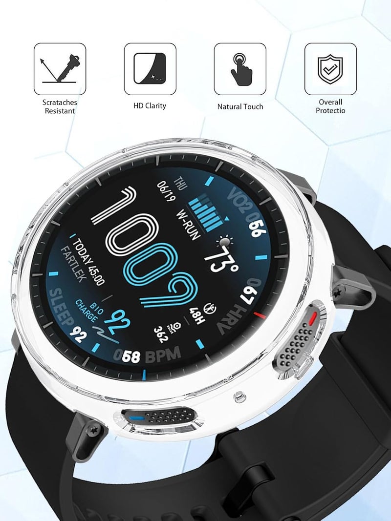 WUNIAK Case for Amazfit Active Max SmartWatch,Soft TPU Full Coverage Protective Cover,Scratch Resistant, Thin & Lightweight,(Transparent) - Image 2