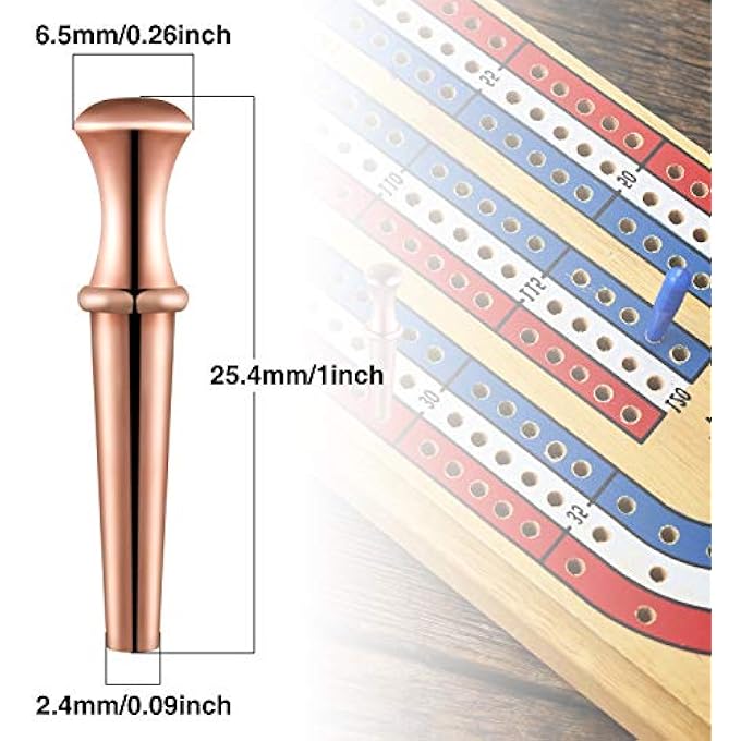 Gejoy 20 Pieces Metal Cribbage Pegs Cribbage Board Pegs Fit 1 8 Holes with Drawstring Storage Pouch for Cribbage Traditional Board Game 4 Colors - Image 4