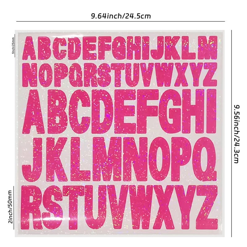 Starboling Letter Stickers,2 Inch+1 Inch Rose Red Alphabet Sticker,Self Adhesive Vinyl for Crafts Outdoor Sign Wall Mailbox Windows Doors Car posterboard - Image 2