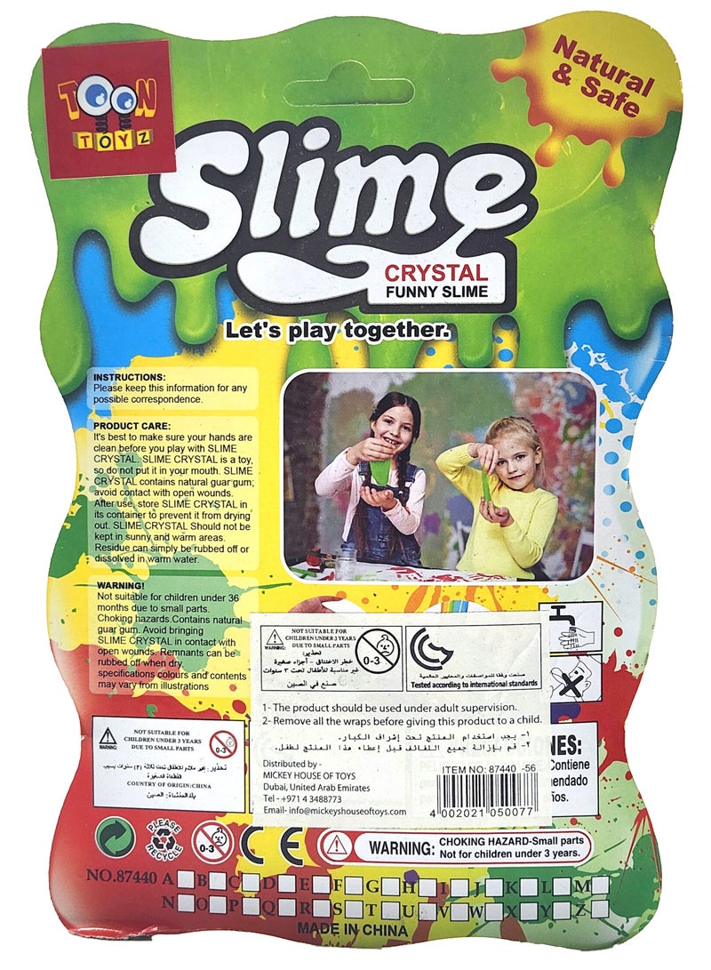 TOON TOYZ Crystal Slime With 1 Random Animal Figure High Quality Non Toxic Toys For Kids - Assorted Color Slime - Image 2