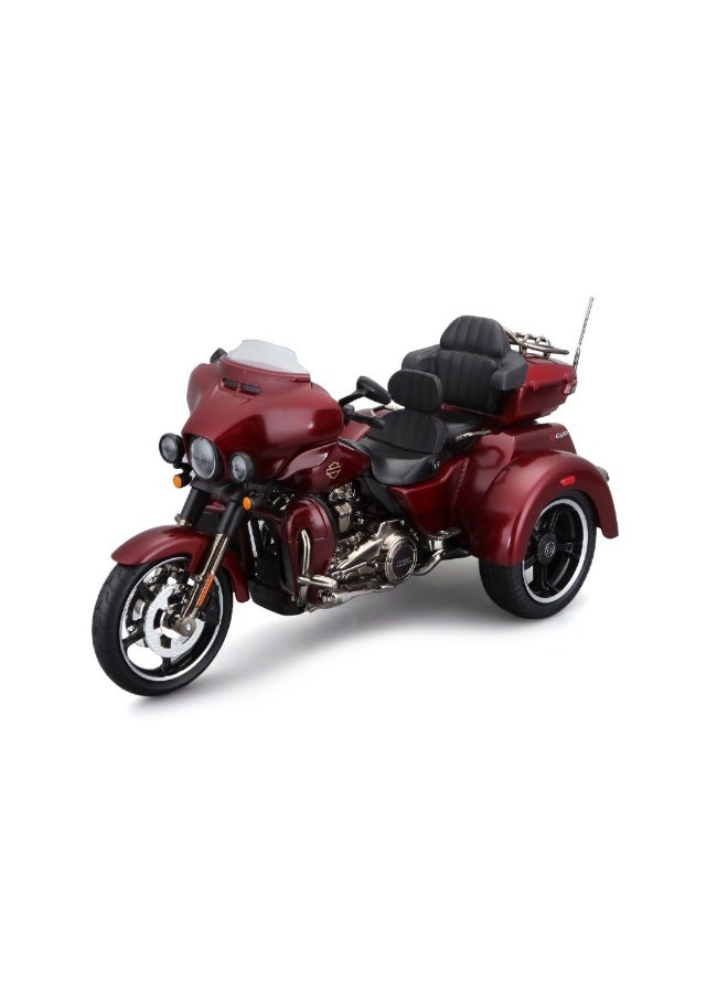 Maisto مايستو هارلي ديفيدسون H-D كاستم 2021 CVO تري جلايد دراجة نارية مصبوبة (1:12، أحمر داكن معدني) - Image 2