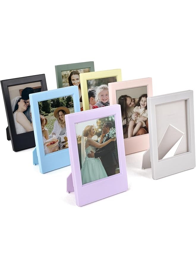The Bros Photo Frame for Polaroid, 7 Pieces 3 Inches Mini Colorful Picture Frame Set, Small Film Frame Photo Holder Tabletop Display, Mini Frames for Fujifilm Instax Mini 12/11/9/8/25/40/50/90/EVO  - Image 1