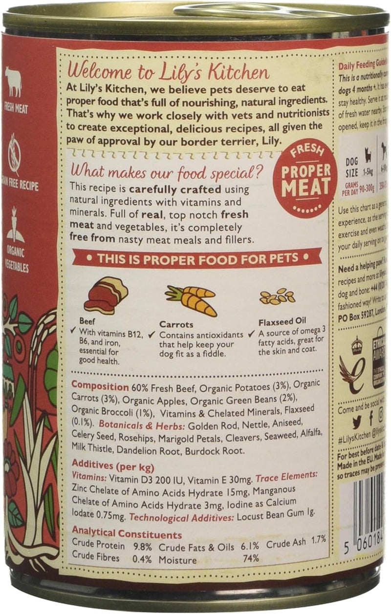 LILY'S KITCHEN Dog Cottage Pie Wet Food with Beef, Potatoes & Carrots - 400g - Image 2