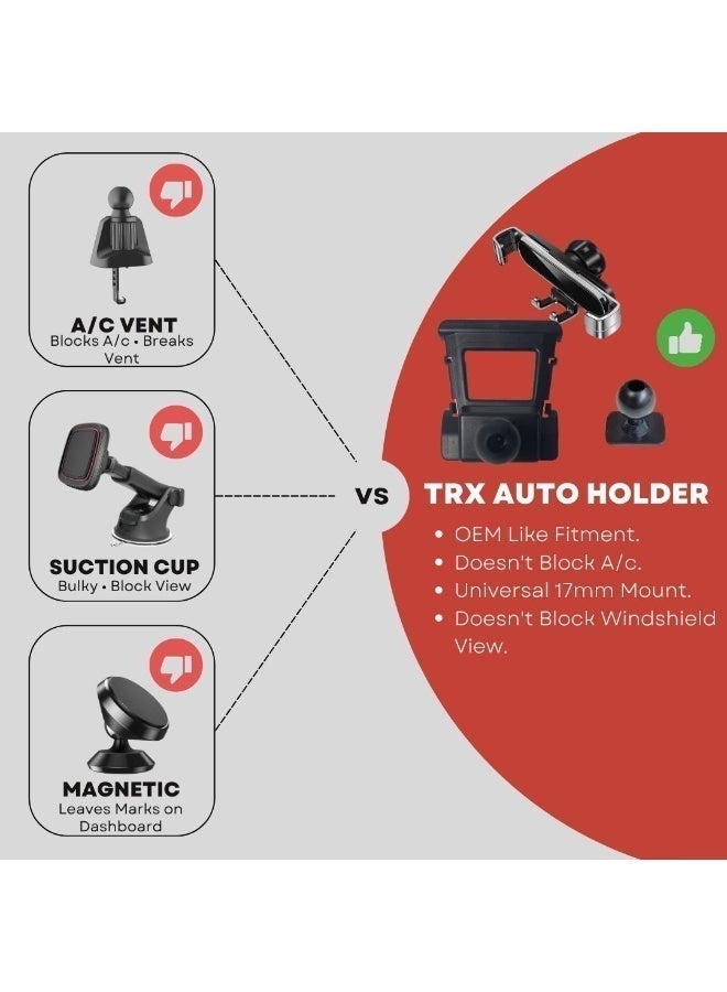  تي ار اكس اوتو حامل هاتف نيسان التيما 2019 - 2025 القابل للتعديل لتثبيت آمن على لوحة القيادة - Image 4
