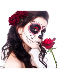 Bememo Bememo 2 Pack Women Rose Flower Hair Clip Rose Side Combs Flamenco Flowers Day of The Dead Costumes Mexican Hair Accessories for Wedding Party Mother's Day(Dark Red)  - Image 3