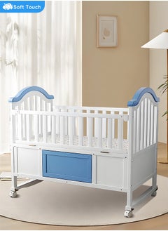Soft Touch Baby Cot Baby Crib with Storage Solid Wood Toddler Bed Suitable for Newborns and Infants 118x72x92CM  - Image 2